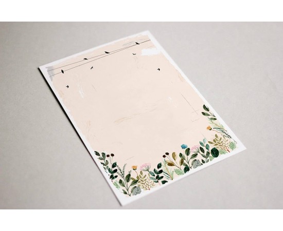 Cashmere Mornings A4 Letter Stationary Paper - Pack of 15 - with complimentary Kraft Envelopes