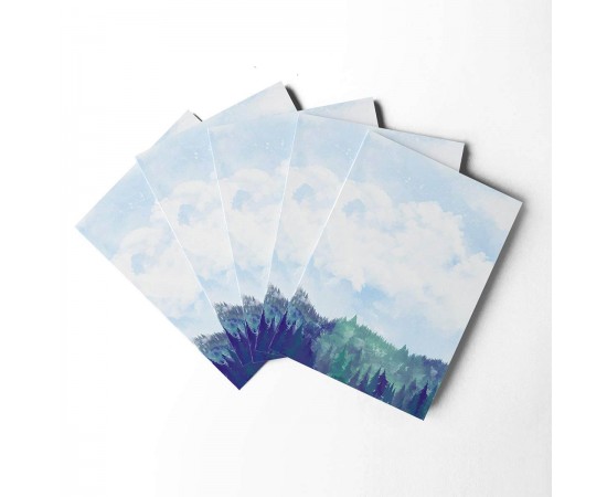 Conifers A4 Letter Stationary Paper - Pack of 15 - with complimentary Kraft Envelopes
