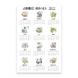Jungle Animals - 2022 Wall Calendar Poster