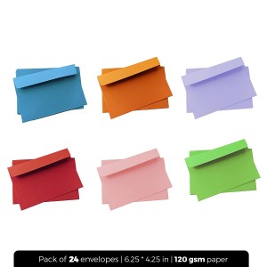 Solid Colour Envelopes for Craft, Letters, Poetry, Cards, Invites - Pack of 20 - 6.25*4.25 inches