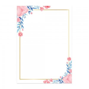 Watercolor Cornflower A5 Letter Stationary Paper - Pack of 24 - with complimentary Kraft Envelopes