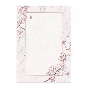 Cherry Blossom A5 Letter Stationary Paper - Pack of 24 - with complimentary Kraft Envelopes