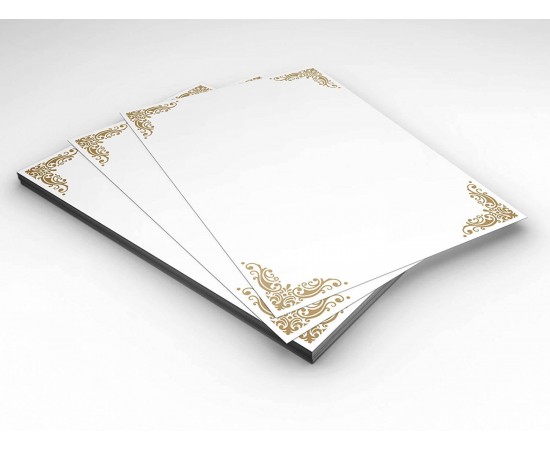 Luxor Gold A5 Letter Stationary Paper - Pack of 24 - with complimentary Kraft Envelopes