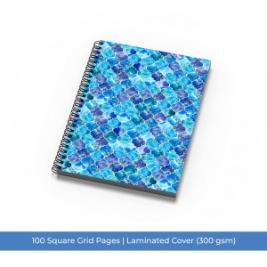 Moroccan Blue - 100-page Square Grid Notebook