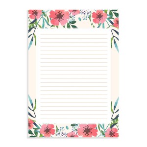 Seashell Peach A5 Letter Stationary Ruled Paper - Pack of 24 - with complimentary Kraft Envelopes