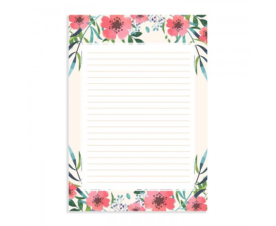 Seashell Peach A5 Letter Stationary Ruled Paper - Pack of 24 - with complimentary Kraft Envelopes