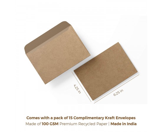Papyrus A5 Letter Stationary Paper - Pack of 24 - with complimentary Kraft Envelopes
