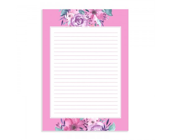 Fainted Fuschia A5 Letter Stationary Ruled Paper - Pack of 24 - with complimentary Kraft Envelopes