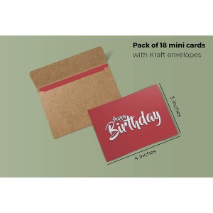 Assorted Greeting Cards for All Occasions - Pack of 18 Mini Cards with Kraft Envelopes
