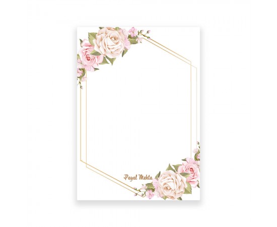 Golden Wreath A4 Letter Stationary Paper - Pack of 15 - with complimentary Kraft Envelopes