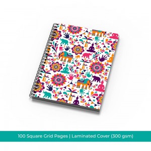 Jewels of India - 100-page Square Grid Notebook