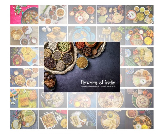 Flavors of India Postcards - Pack of 30 Postcards by food blogger Sahithi A (6*4 in)