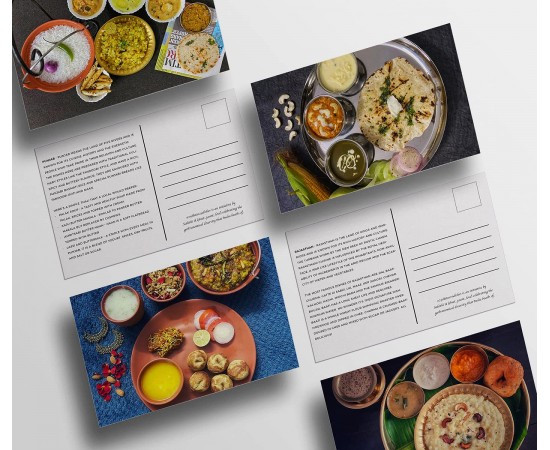 Flavors of India Postcards - Pack of 30 Postcards by food blogger Sahithi A (6*4 in)